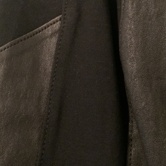 Funktional black leather panel miniskirt, S, worn once, no defects, high-low hem - Picture 3 of 5